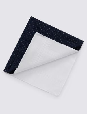2 Pack Pure Cotton Assorted Anti-Bacterial Handkerchiefs